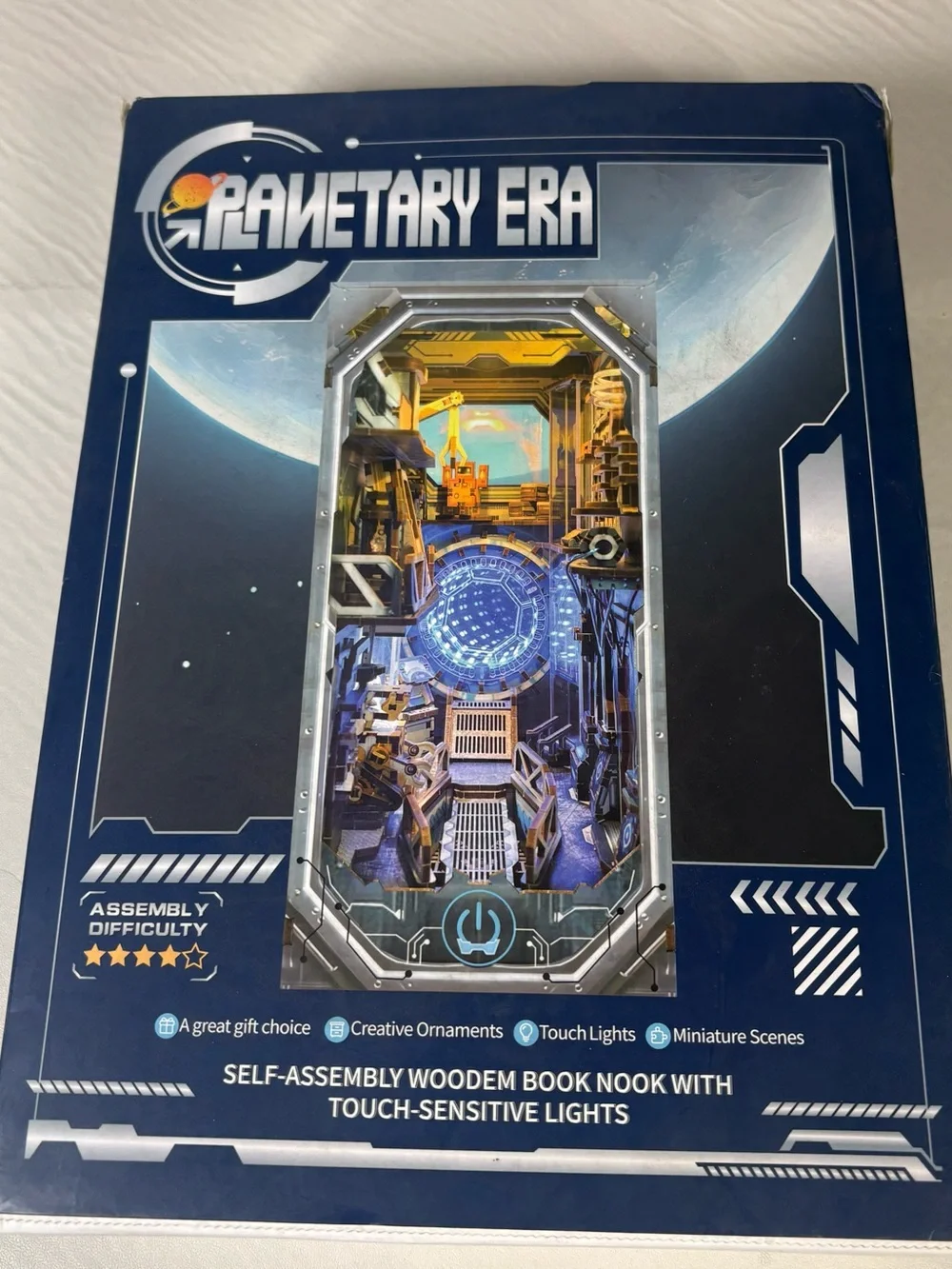 New Unbuilt Cyberpunk Book Nook LED Sci‑Fi Bookshelf Insert Diorama